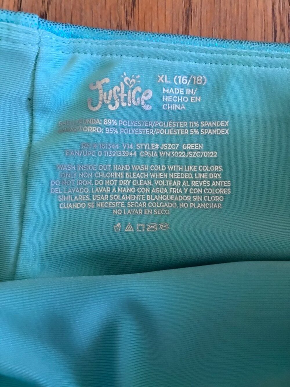 Justice Girls Turquoise Shimmer Ruched Dance Cheer Gymnastics Shorts XL 16/18 - Picture 4 of 5